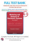Solutions Manual for Modeling and Analysis of Stochastic Systems 3rd Edition by Vidyadhar G&period; Kulkarni Chapter 1-10 Complete Guide A&plus;