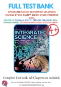 Integrated Science 7th Edition Solutions Manual by Bill Tillery&comma; Eldon Enger&comma; Frederick Ross 9781260084474 Chapter 1-26 Complete Guide
