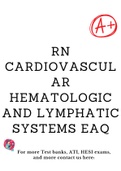 RN Cardiovascular Hematologic and Lymphatic Systems EAQ