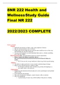 8NR 222 Health and Wellness Study Guide Final NR 222