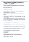 Insurance Adjuster Exam&lpar;Questions And Answers&rpar;2023