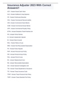 Insurance Adjuster 2023 With Correct Answers&excl;&excl;