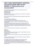 NEW YORK INDEPENDENT GENERAL ADJUSTER EXAM SIMULATOR - SERIES 17-70&lpar;Questions And Answers&rpar;2023