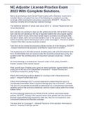 NC Adjuster License Practice Exam 2023 With Complete Solutions&period;