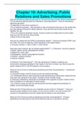 Chapter 19- Advertising&comma; Public  Relations and Sales Promotions
