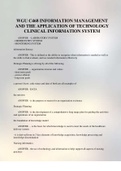 WGU C468 INFORMATION MANAGEMENT AND THE APPLICATION OF TECHNOLOGY CLINICAL INFORMATION SYSTEM