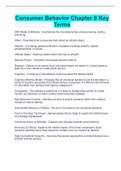 Consumer Behavior Chapter 8 Key  Terms