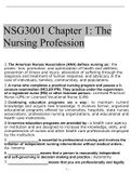 NSG3001 &colon; INTRODUCTION TO THE PROFESSION OF NURSING STUDY GUIDE NOTES &colon; South University&comma;Updated 2020