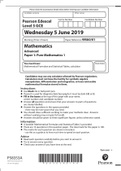 Edexcel A Level Maths Paper 2 2019