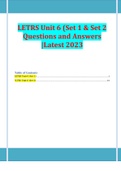 LETRS Unit 6 (Set 1 & Set 2 Questions and Answers |Latest 2023