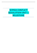SOPHIA CONFLICT RESOLUTION UNIT 1 MILESTONE| SOPHIA ELECTIVE