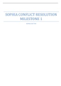SOPHIA CONFLICT RESOLUTION MILESTONE 1 SOPHIA ELECTIVE