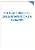 ATI TEAS 7 READING 45 QUESTIONS & ANSWERS LATEST 2023-2024