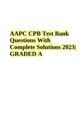 AAPC CPB Test Bank Questions With Complete Solutions 2023&vert; GRADED A
