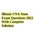 CNA Illinois State Exam Questions 2022 With Complete Solution