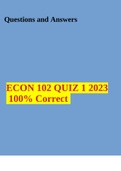 ECON 102 QUIZ 1 2023 100% Correct Q