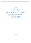 HESI RN EXIT EXAM QUESTIONS AND ANSWERS LATEST UPDATEFOR 2023