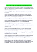 PN Maternal Newborn Online Practice Questions And Answers Latest Update