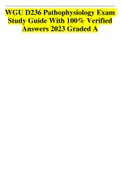 WGU D236 Pathophysiology Exam Study Guide With 100&percnt; Verified Answers 2023 Graded A