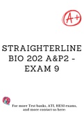 Straighterline BIO 202 A&P2 - exam 9