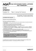 AQA GCSE SPANISH PAPER 1 LISTENING TEST TRANSCRIPT 