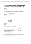 Pre-Assessment&colon; Survey of United States Constitution and Government PGUO 