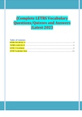 (Complete LETRS Vocabulary Questions/Quizzes and Answers |Latest 2023