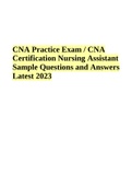 CNA Practice Exam &sol; CNA Certification Nursing Assistant Sample Questions and Answers Latest 2023