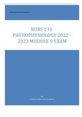 NURS 231&colon;  PATHOPHYSIOLOGY 2022 - 2023 MODULE 9 EXAM