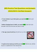 DPS Practice Test Questions and Answers (2022/2023) (Verified Answers)