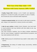 WGU Care of the Older Adult - C475  Questions with Correct Answers &vert;100&percnt; Verified