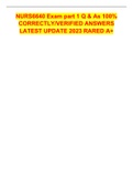NURS6640 Exam part 1 Q & As 100&percnt; CORRECTLY&sol;VERIFIED ANSWERS LATEST UPDATE 2023 RARED A&plus;
