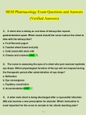 HESI Pharmacology Exam Questions and Answers (2022/2023) (Verified Answers by Expert)