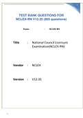 TEST BANK QUESTIONS FOR NCLEX-RN V12&period;35 &lpar;865 questions&rpar;   
