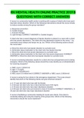 RN MENTAL HEALTH ONLINE PRACTICE 2019 B QUESTIONS WITH CORRECT ANSWERS