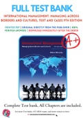 Test Bank for International Management: Managing Across Borders and Cultures, Text and Cases 9th Edition by Helen Deresky Chapter 1-11 Complete Guide