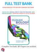 Human Biology 9th Edition Johnson Test Bank