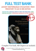 Test Bank for Ancient Mediterranean Civilizations  From Prehistory to 640 CE 3rd Edition by Ralph W. Mathisen Chapter 1-15 Complete Guide