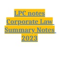 LPC notes Corporate Law Summary Notes 2023