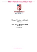 Family Nurse Practitioner Clinical  Handbook Version: June 2020