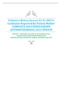  Pediatrics Melissa Stewart 12-Yr-Old Cc: Confusion-Reported By Patient Mother COMPLETE SOLUTIONS EXPERT AUTHOR FEEDBACK 2023 UPDATE