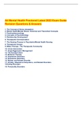 Ati Mental Health Proctored Latest 2022 Exam Guide - Revision Questions & Answers