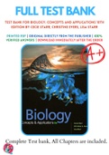 Test Bank For Biology: Concepts and Applications 10th Edition by Cecie Starr, Christine Evers, Lisa Starr 
