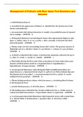 Management of Patients with Burn Injury Test Questions and Answers