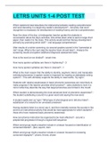 LETRS Units 1-4 POST TEST EXAMS QUESTIONS WITH ANSWERS LATEST AND VERIFIED 2023&sol;2024