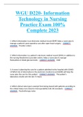 WGU D220- Information Technology in Nursing Practice Exam 100% Complete 2023