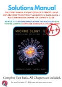 Solutions Manual For Microbiology: Principles and Explorations 9th Edition By Jacquelyn G. Black; Laura J. Black 9781118743164 Chapter 1-26 Complete Guide .