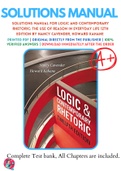 Solutions Manual For Logic and Contemporary Rhetoric: The Use of Reason in Everyday Life 12th Edition By  Nancy M. Cavender, Howard Kahane 