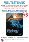 Test Bank For Biology: Concepts and Applications 10th Edition By Cecie Starr; Christine Evers; Lisa Starr 9781305967335 Chapter 1-44 Complete Guide .