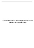 Virtual ATI predictor (Green Light) Questions and Answers 2023 Revision Guide